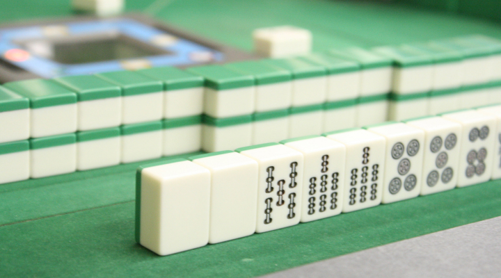 Mahjong Tiles on the platform